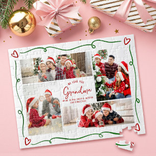 Weihnachtsfoto Rot Grün Liebe Oma Doodles