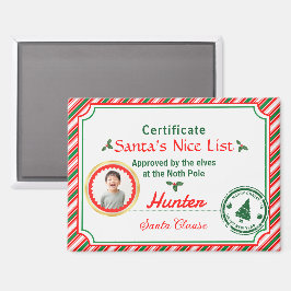 Weihnachtsfoto-Zertifikat Weihnachtsmann Gute List Magnet