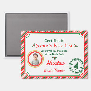 Weihnachtsfoto-Zertifikat Weihnachtsmann Gute List Magnet