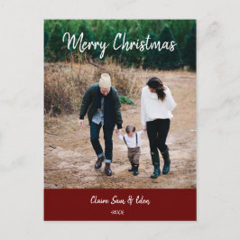 Weihnachtsfotokarte - Einfaches kalligraphisches B Postkarte