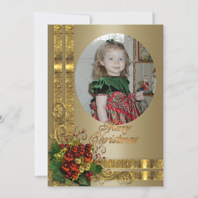 Weihnachtsfotokarte elegant feiertagskarte (Vorderseite)