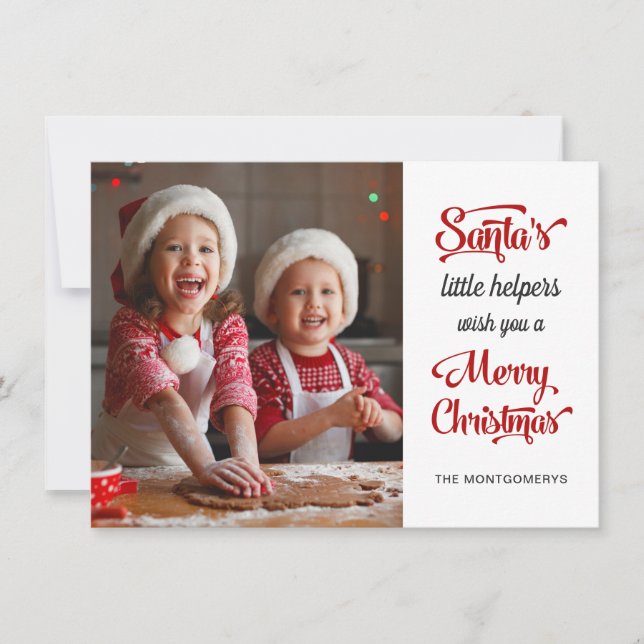 Weihnachtsfotokarte für Helfer Feiertagskarte (Vorderseite)
