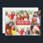 Weihnachtsfotos Weihnachtskarte Wird rot Feiertagskarte<br><div class="desc">Noël de style "bonnes fêtes" caractéristiques de la carte simple et moderne de sechs (6) des Fotos,  une salutation de vacances sur mesure,  et des bandes lisses sur la face arrière. Couleurs: rouge et blanc</div>