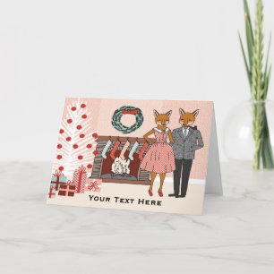 Weihnachtsfox Couple Card individuell anpassbar Feiertagskarte