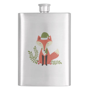 Weihnachtsfox für moderne Trends Flachmann