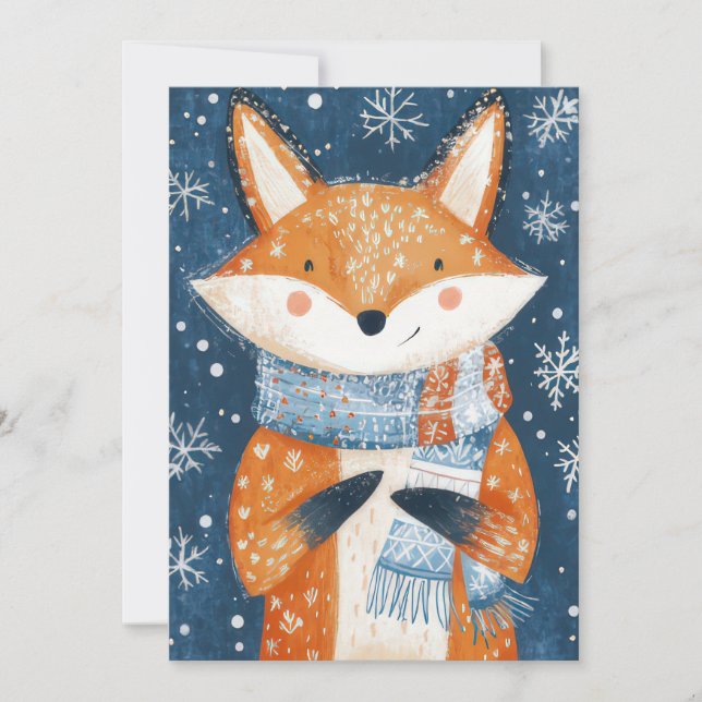 Weihnachtsfox-Grußkarte Feiertagskarte (Vorderseite)