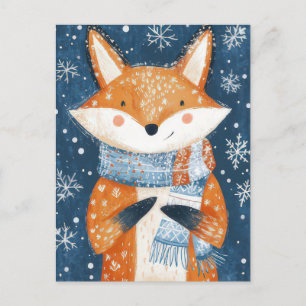 Weihnachtsfox-Grußkarte Postkarte