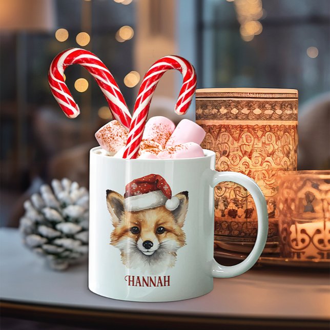 Weihnachtsfox Personalisiert Kids Tasse (Fox Christmas Mug Keepsake)