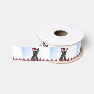Weihnachtsfranzösische Bulldogge 1,5" Ripsband