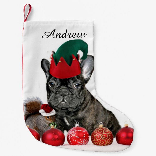 Weihnachtsfranzösische Bulldogge Kleiner Weihnachtsstrumpf (Vorderseite)