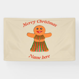 Weihnachtsfrau Party Gingerbread Banner