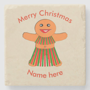 Weihnachtsfrau Party Gingerbread Steinuntersetzer