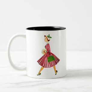 Weihnachtsfrau Zweifarbige Tasse