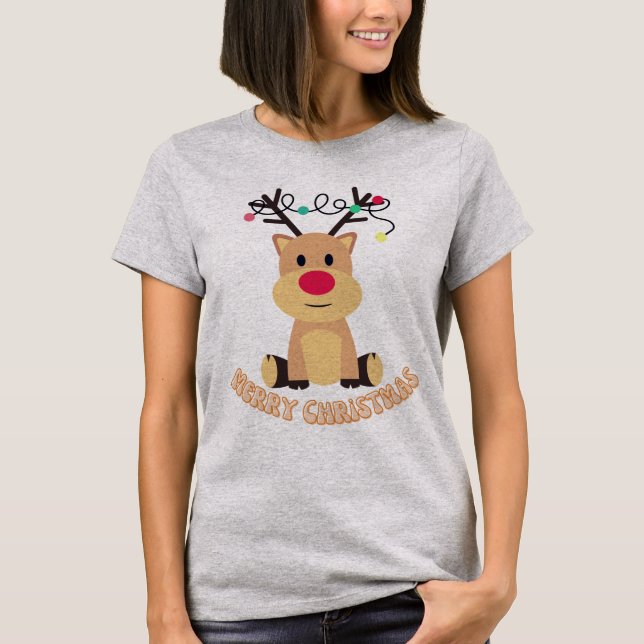 Weihnachtsfrauen Grundlegender T - Shirt in Grau (Vorderseite)