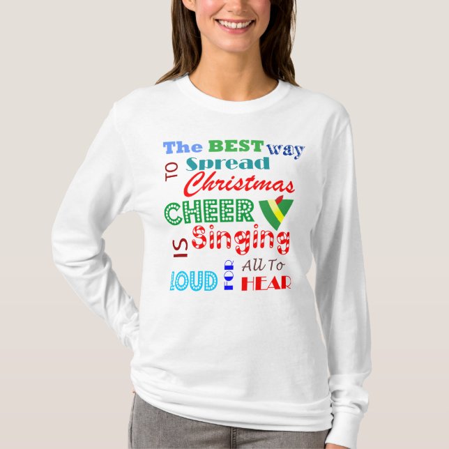 Weihnachtsfrauen Langärmeliges Hemd T-Shirt (Vorderseite)