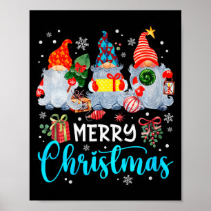 Weihnachtsfrauen Süßer Weihnachts-Gnom-Schneeflock Poster
