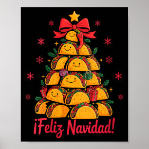 Weihnachtsfrauen Tacos Baum Feliz Navidad Mich Poster