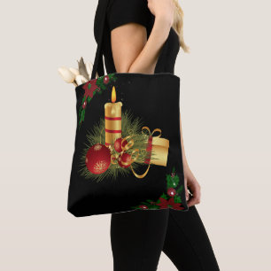 Weihnachtsfrauen Tragetaschen, Weihnachtskerze Tasche