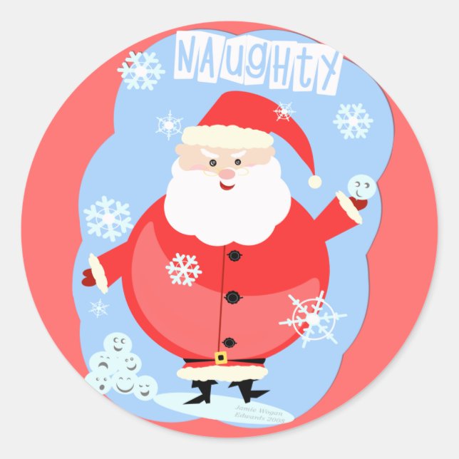 Weihnachtsfreche Sankt-Aufkleber Runder Aufkleber (Vorderseite)