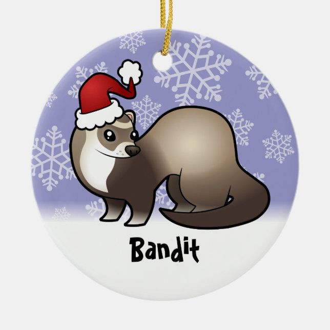 Weihnachtsfrettchen (addieren Sie Ihren Keramikornament (Vorne)