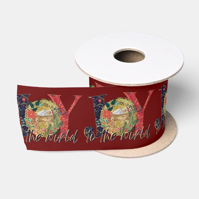 Weihnachtsfreude an der Weltkrippe   Satinband (Spule)