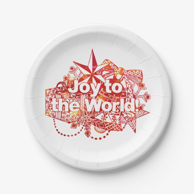 Weihnachtsfreude an der Weltzeitung Plate Pappteller (Vorderseite)