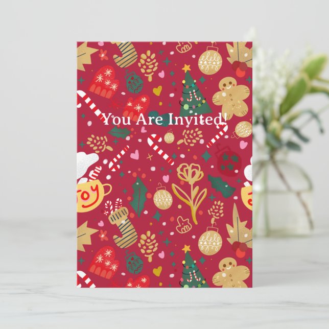 Weihnachtsfreude Einladung (Stehend Vorderseite)