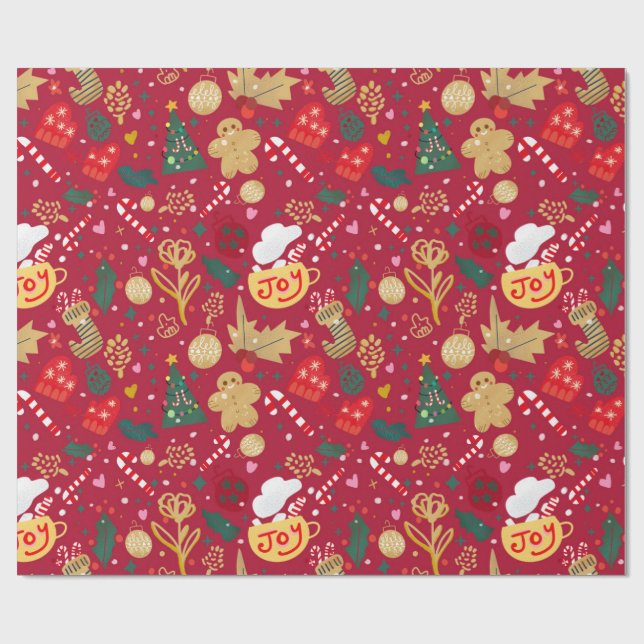 Weihnachtsfreude Geschenkpapier (Flach)