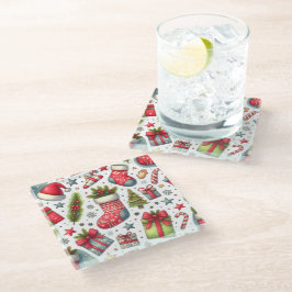 Weihnachtsfreude Glasuntersetzer