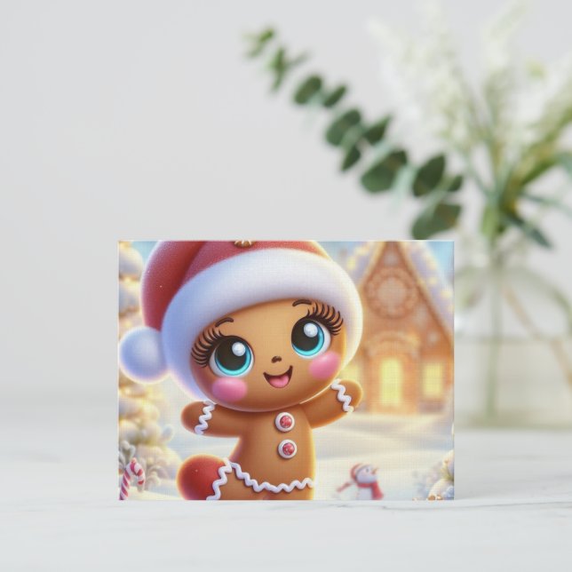 Weihnachtsfreude mit Lebkuchen Einladung (Stehend Vorderseite)