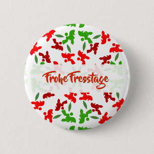 Weihnachtsfreude mit Pudel-Hundemuster Button