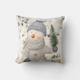 Weihnachtsfreude mit Smiling Snowman Kissen
