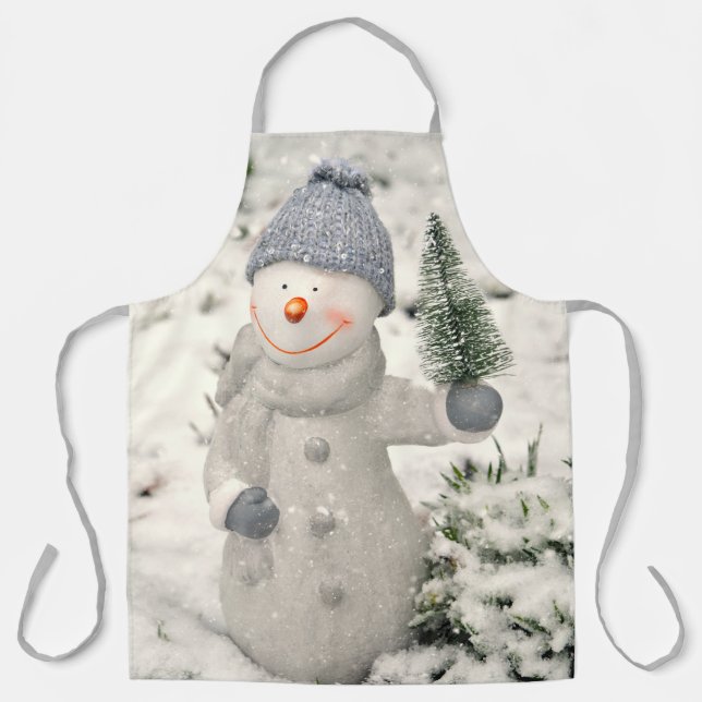 Weihnachtsfreude mit Smiling Snowman Schürze (Vorderseite)
