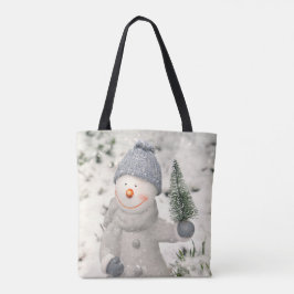 Weihnachtsfreude mit Smiling Snowman Tasche