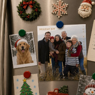 Weihnachtsfreude Moderne Warme Magnetische Foto-We Magnetkarte