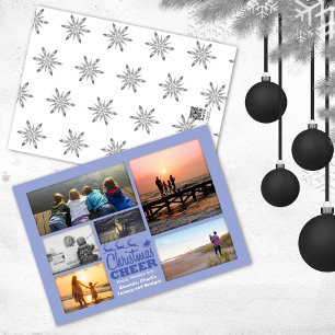 Weihnachtsfreude Periwinkle-Feiertags-Fotokarte Feiertagskarte