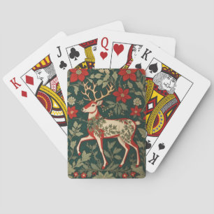 Weihnachtsfreude Rentier William Morris Inspiriert Spielkarten