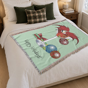 Weihnachtsfreude Roter Drachen Cocktail Cheer Decke