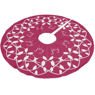 Weihnachtsfreude - Roter und weißer Baumrock Polyester Weihnachtsbaumdecke