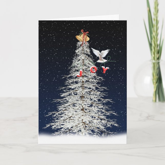Weihnachtsfreude und Taube Feiertagskarte (Vorderseite)
