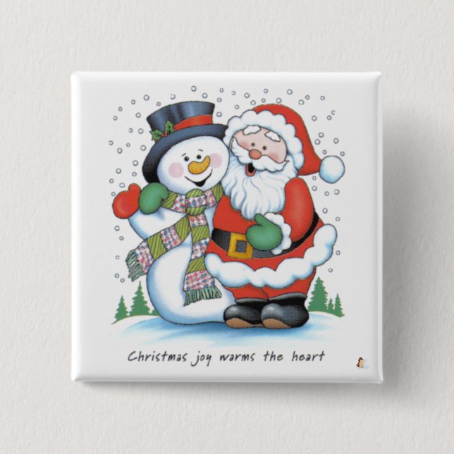 Weihnachtsfreude wärmt das Herz Button (Vorderseite)