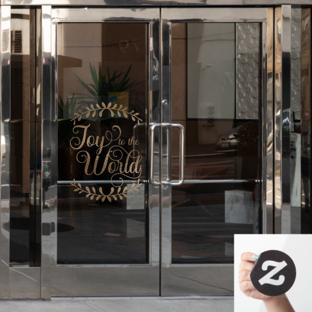 Weihnachtsfreuden für das World Imitats Gold Leaf- Fensteraufkleber (Büro Tür)