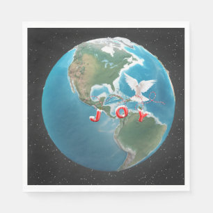 Weihnachtsfreuden mit White Dove auf der Welt Serviette