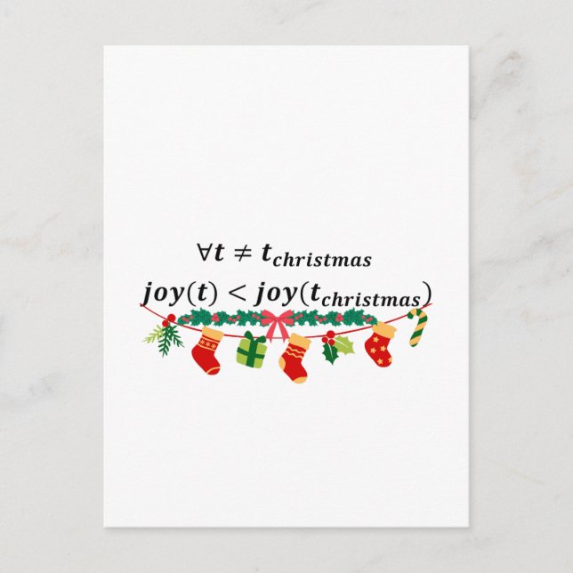 Weihnachtsfreuden sind immer größer, mathematische postkarte (Vorderseite)