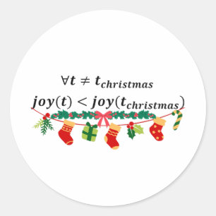 Weihnachtsfreuden sind immer größer, mathematische runder aufkleber