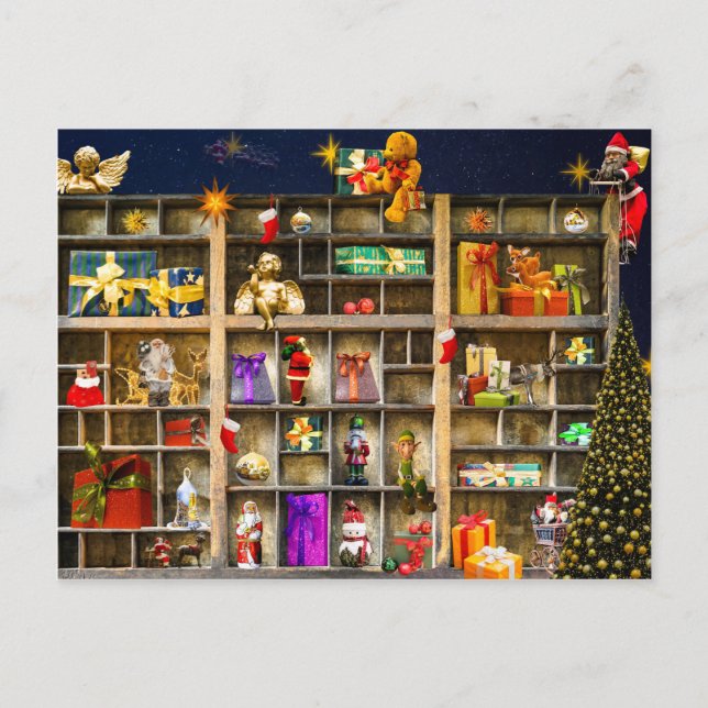 Weihnachtsfreudezeit Feiertagspostkarte (Vorderseite)