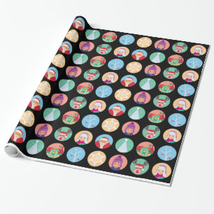 Weihnachtsfreund-Punktmuster (Schwarzes) Geschenkpapier