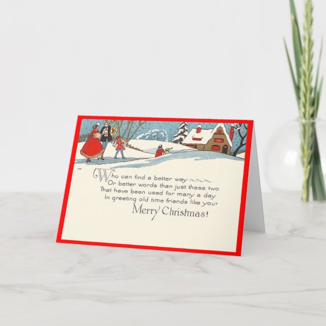 Weihnachtsfreunde Feiertagskarte (Vorderseite)
