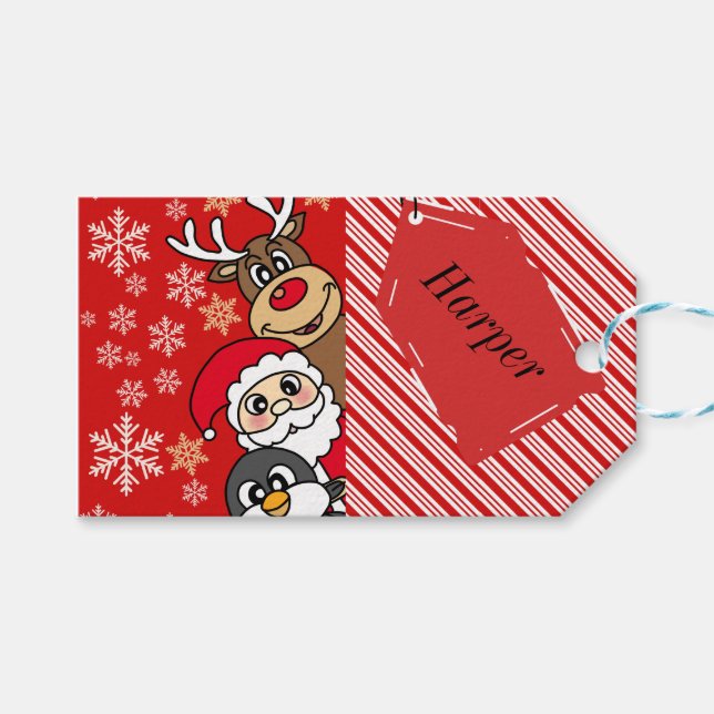 Weihnachtsfreunde Geschenkanhänger (Vorderseite (Horizontal))