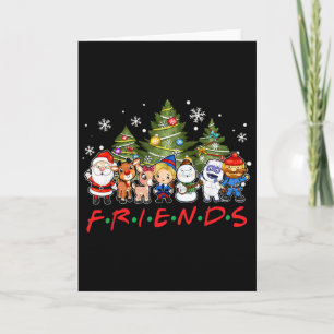 Weihnachtsfreunde Santa Rudolph Snowman Familie Xm Karte
